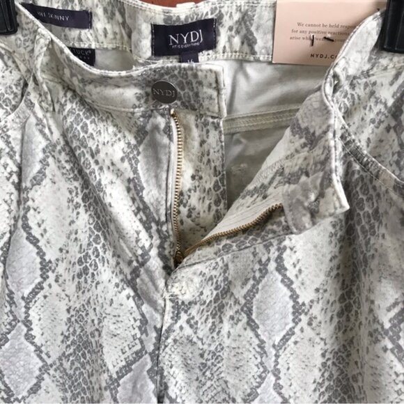 NYDJ NEW Ami High Rise Animal Snakeskin Print Jeans Slim Pant Stretch Gray  16 - Picture 6 of 16